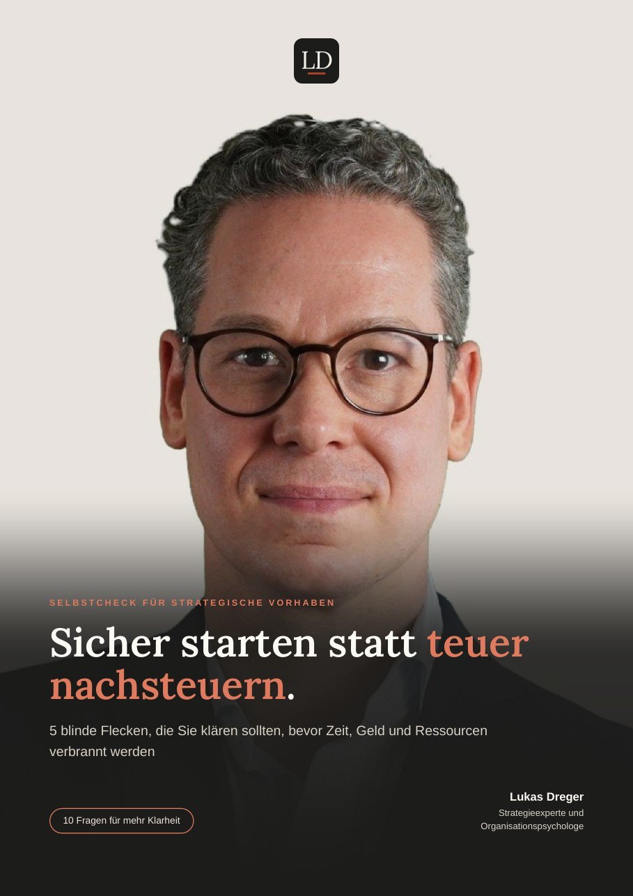 Cover des Selbstchecks „Sicher starten statt teuer nachsteuern“